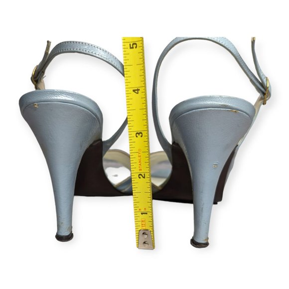 Vintage Regency Light Blue Sling Back Heels Size 8AA - Picture 5 of 10